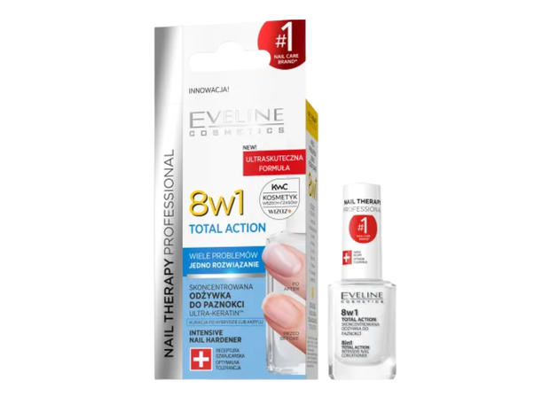 Eveline Cosmetics Nail Therapy Professional 8w1 - skoncentrowana odżywka do kompleksowej regeneracji