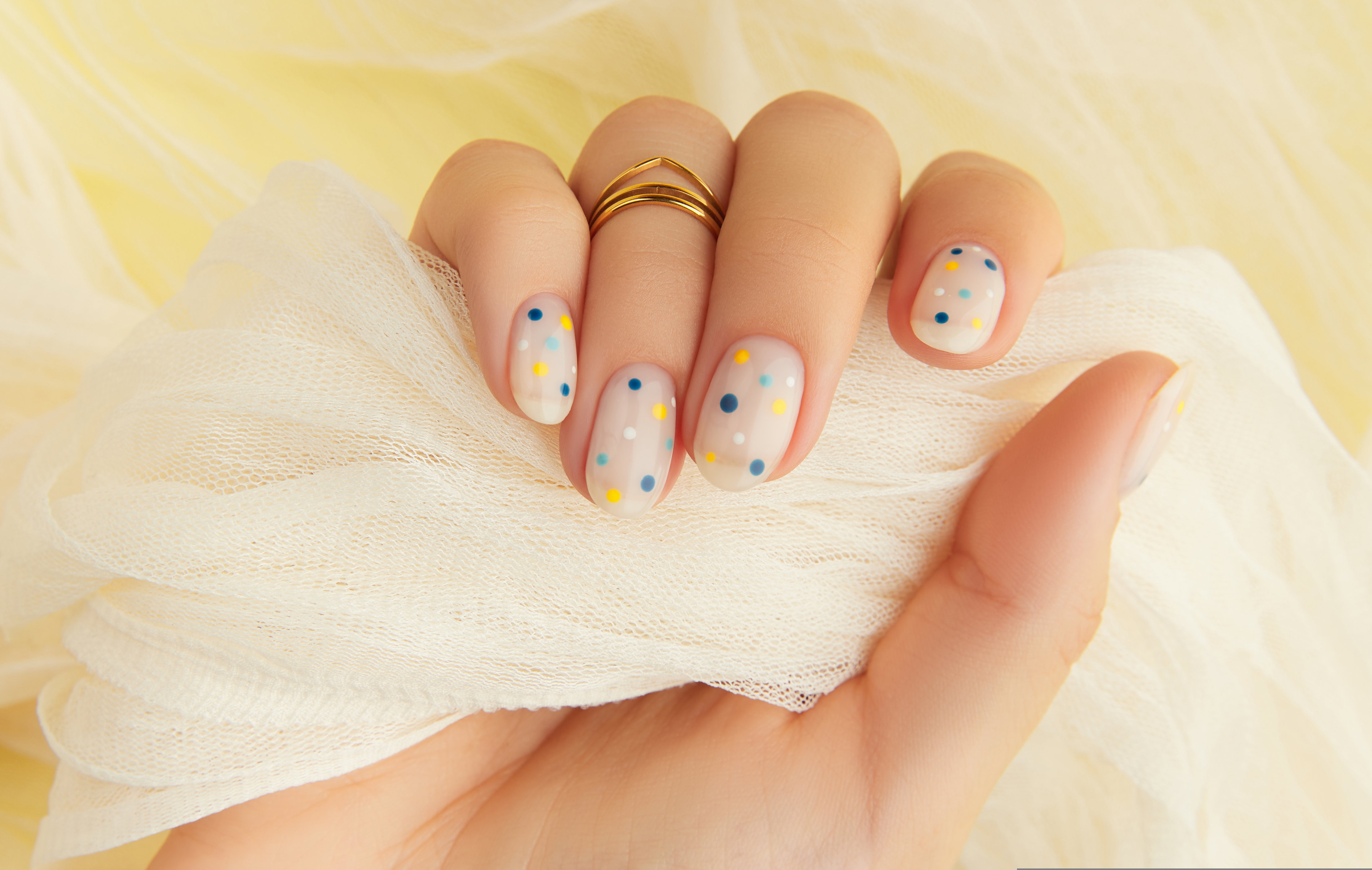 velvet polka dot nails
