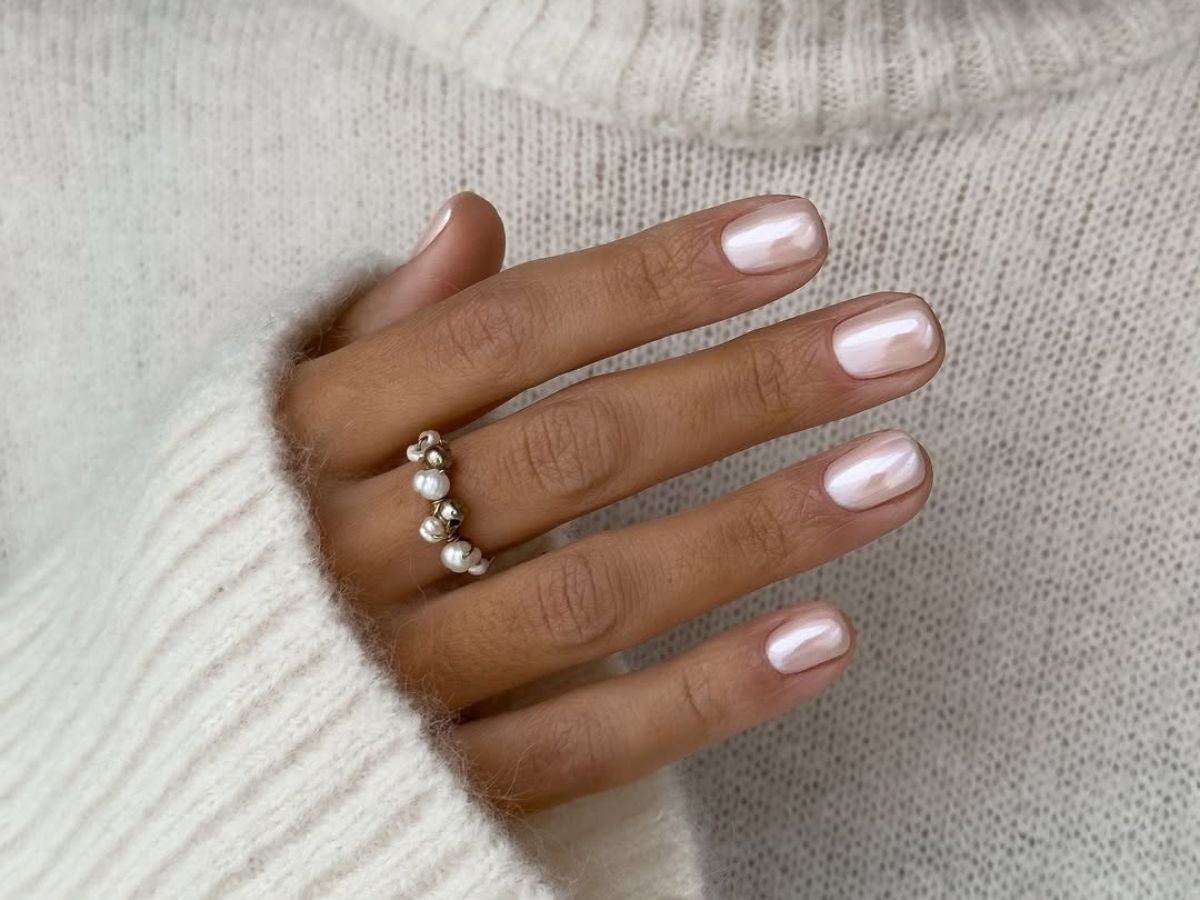 milky glass nails
