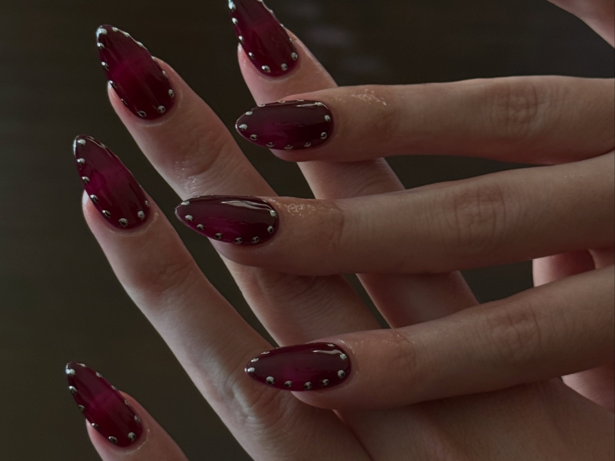 Cabernet Stud Nails