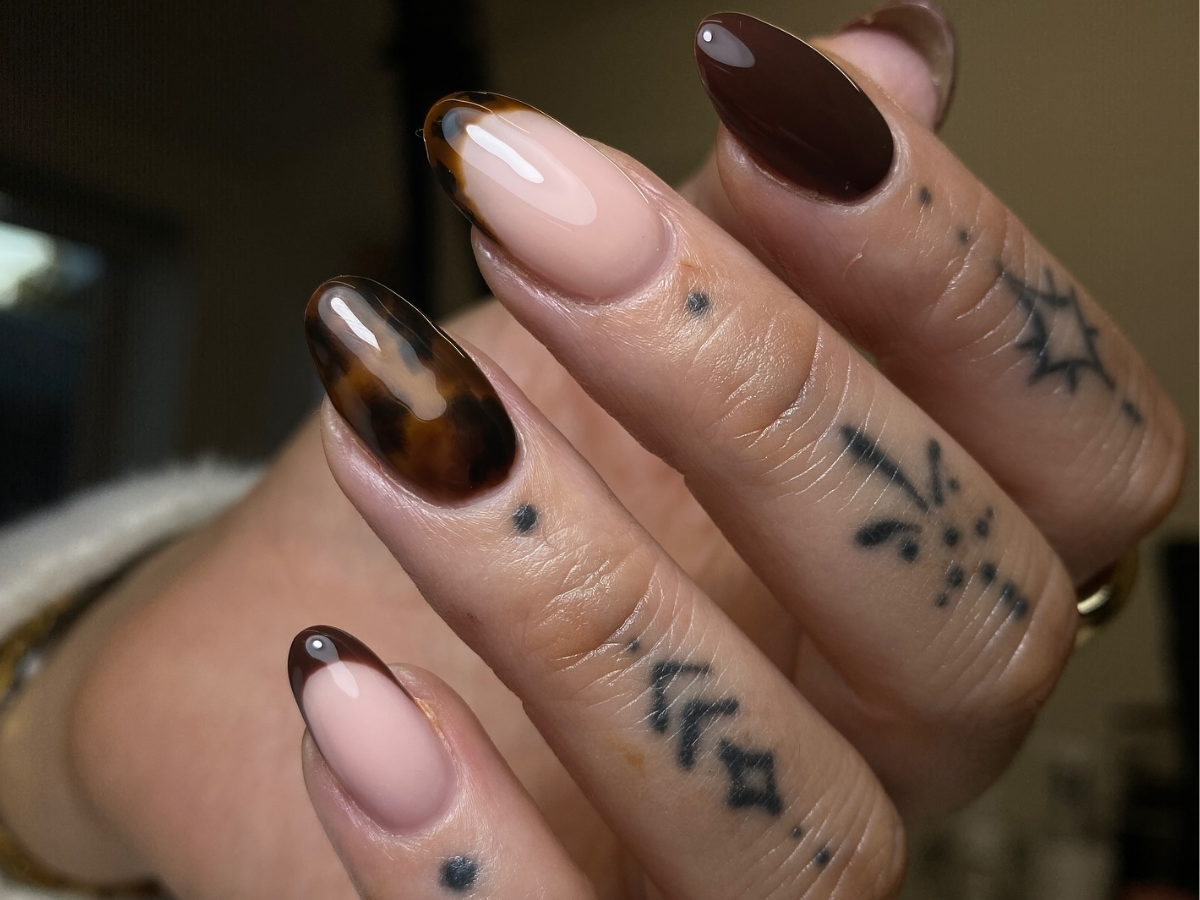 Chocolate Tortoise Nails