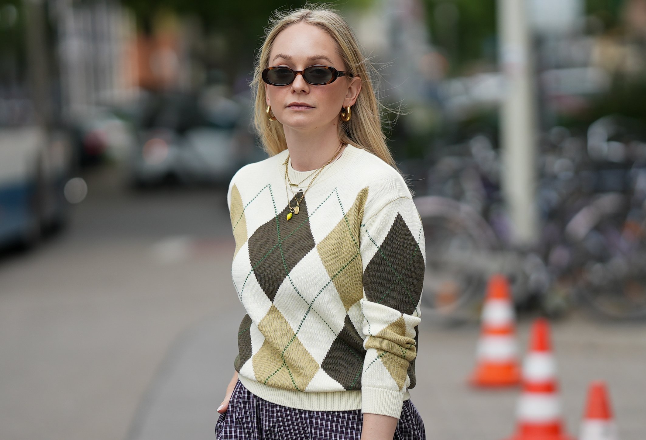 Sweter argyle z Lidla na jesień